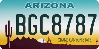 AZ license plate BGC8787