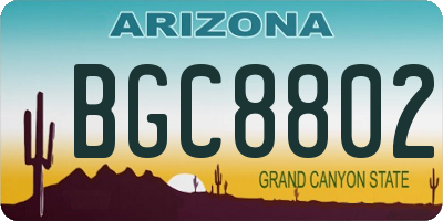 AZ license plate BGC8802
