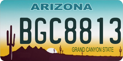 AZ license plate BGC8813