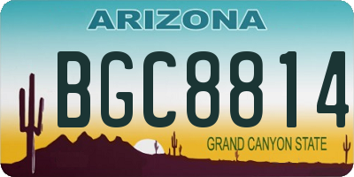 AZ license plate BGC8814
