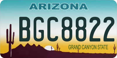 AZ license plate BGC8822