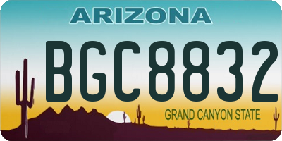 AZ license plate BGC8832