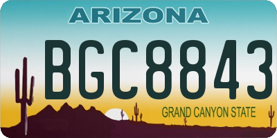 AZ license plate BGC8843