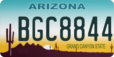 AZ license plate BGC8844