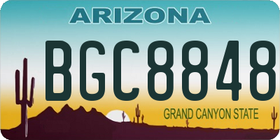 AZ license plate BGC8848