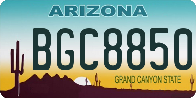 AZ license plate BGC8850