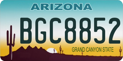 AZ license plate BGC8852