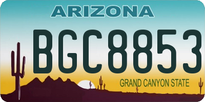 AZ license plate BGC8853