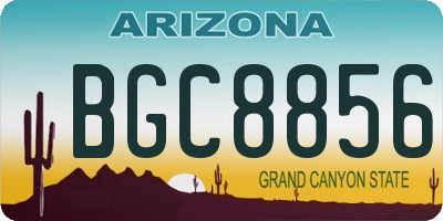 AZ license plate BGC8856