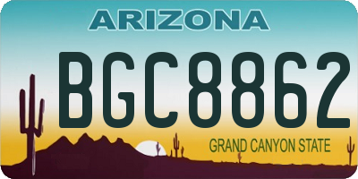 AZ license plate BGC8862