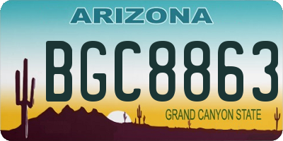 AZ license plate BGC8863