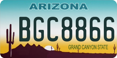 AZ license plate BGC8866