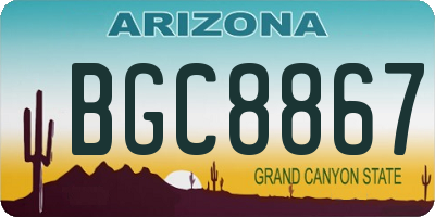 AZ license plate BGC8867