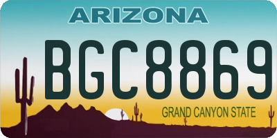 AZ license plate BGC8869