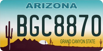 AZ license plate BGC8870