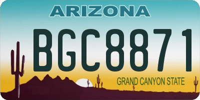 AZ license plate BGC8871