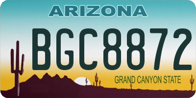 AZ license plate BGC8872