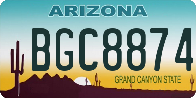 AZ license plate BGC8874