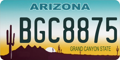 AZ license plate BGC8875