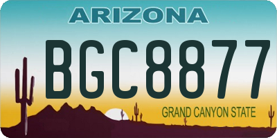 AZ license plate BGC8877
