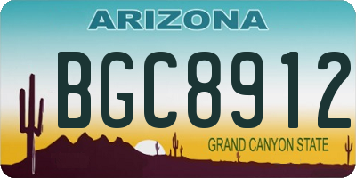 AZ license plate BGC8912