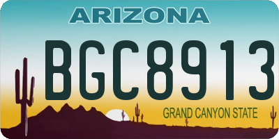 AZ license plate BGC8913