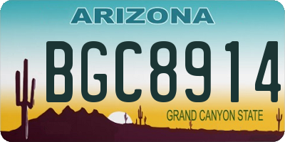 AZ license plate BGC8914
