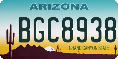 AZ license plate BGC8938