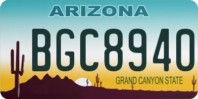 AZ license plate BGC8940