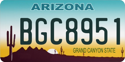 AZ license plate BGC8951