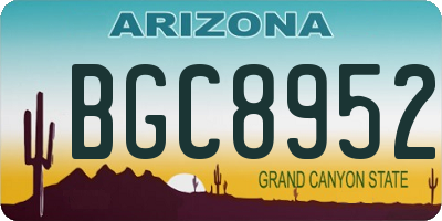 AZ license plate BGC8952