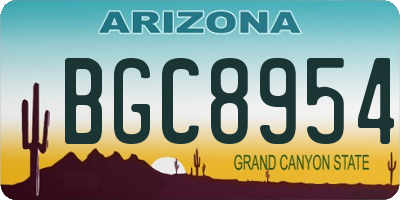 AZ license plate BGC8954
