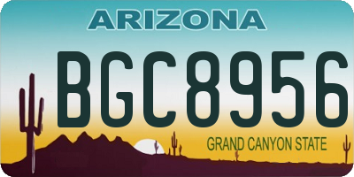 AZ license plate BGC8956