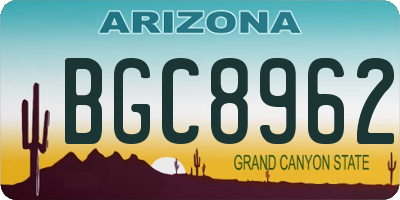 AZ license plate BGC8962