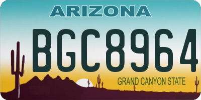 AZ license plate BGC8964
