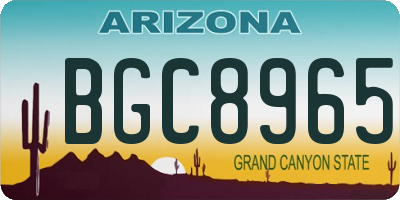 AZ license plate BGC8965