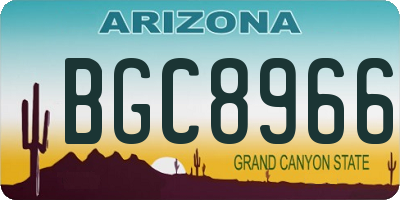 AZ license plate BGC8966