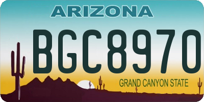 AZ license plate BGC8970