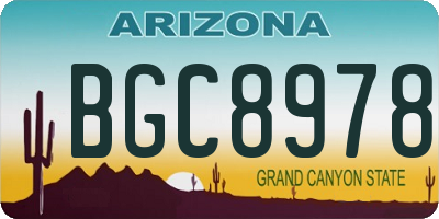 AZ license plate BGC8978