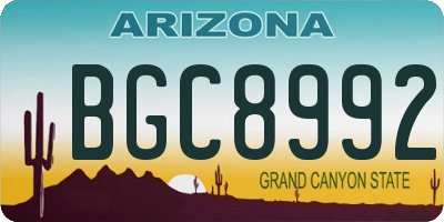AZ license plate BGC8992