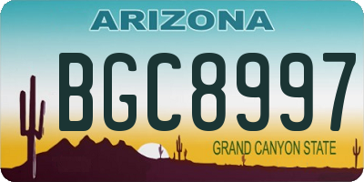AZ license plate BGC8997