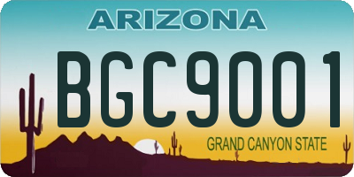 AZ license plate BGC9001