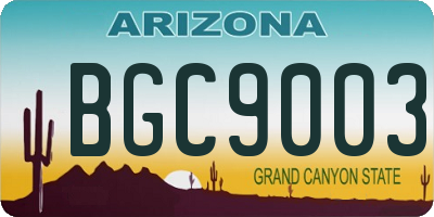 AZ license plate BGC9003
