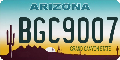 AZ license plate BGC9007
