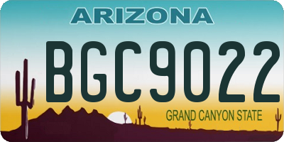 AZ license plate BGC9022