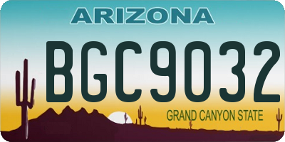 AZ license plate BGC9032