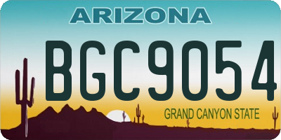 AZ license plate BGC9054