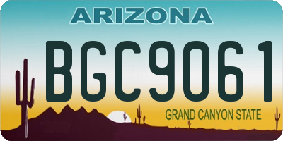 AZ license plate BGC9061