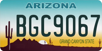 AZ license plate BGC9067