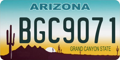 AZ license plate BGC9071